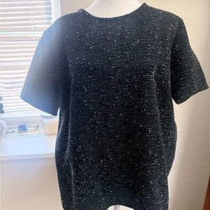 Liz Claiborne Black and Silver Short Sleeve Top